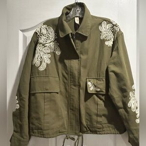 Olive Embroidered Jacket
